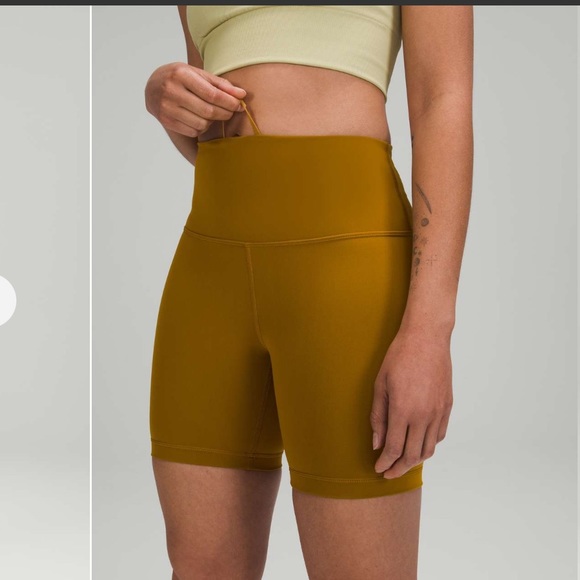 Lululemon Athletica Wunder Under High Rise Shorts SZ 2 Gold Spice - Picture 4 of 4